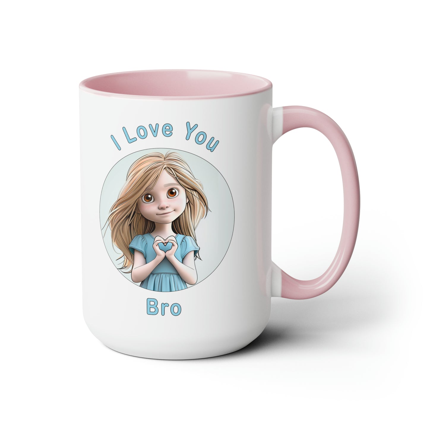 I Love You Bro, Two-Tone Coffee Mugs, 15oz