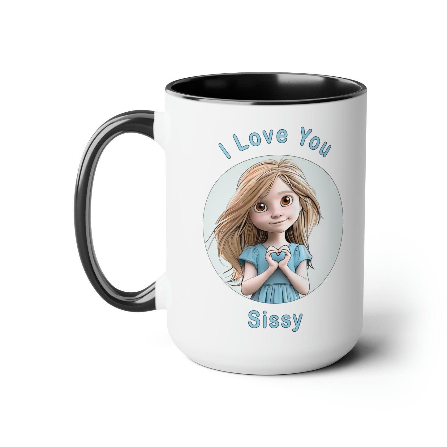 I Love You Sissy, Two-Tone Coffee Mugs, 15oz