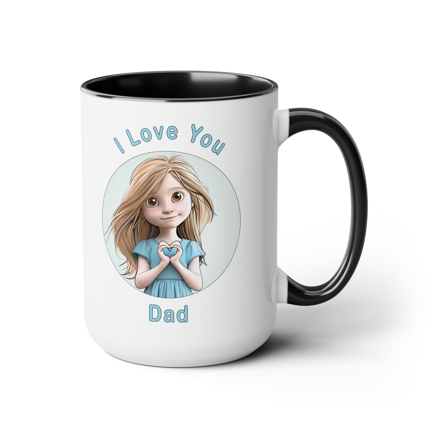 I Love You Dad, Two-Tone Coffee Mugs, 15oz