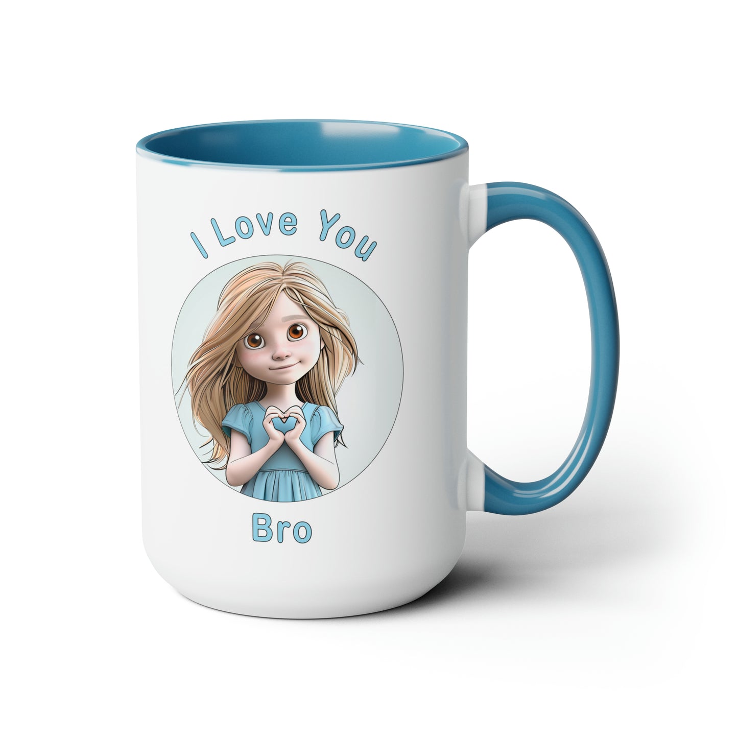 I Love You Bro, Two-Tone Coffee Mugs, 15oz