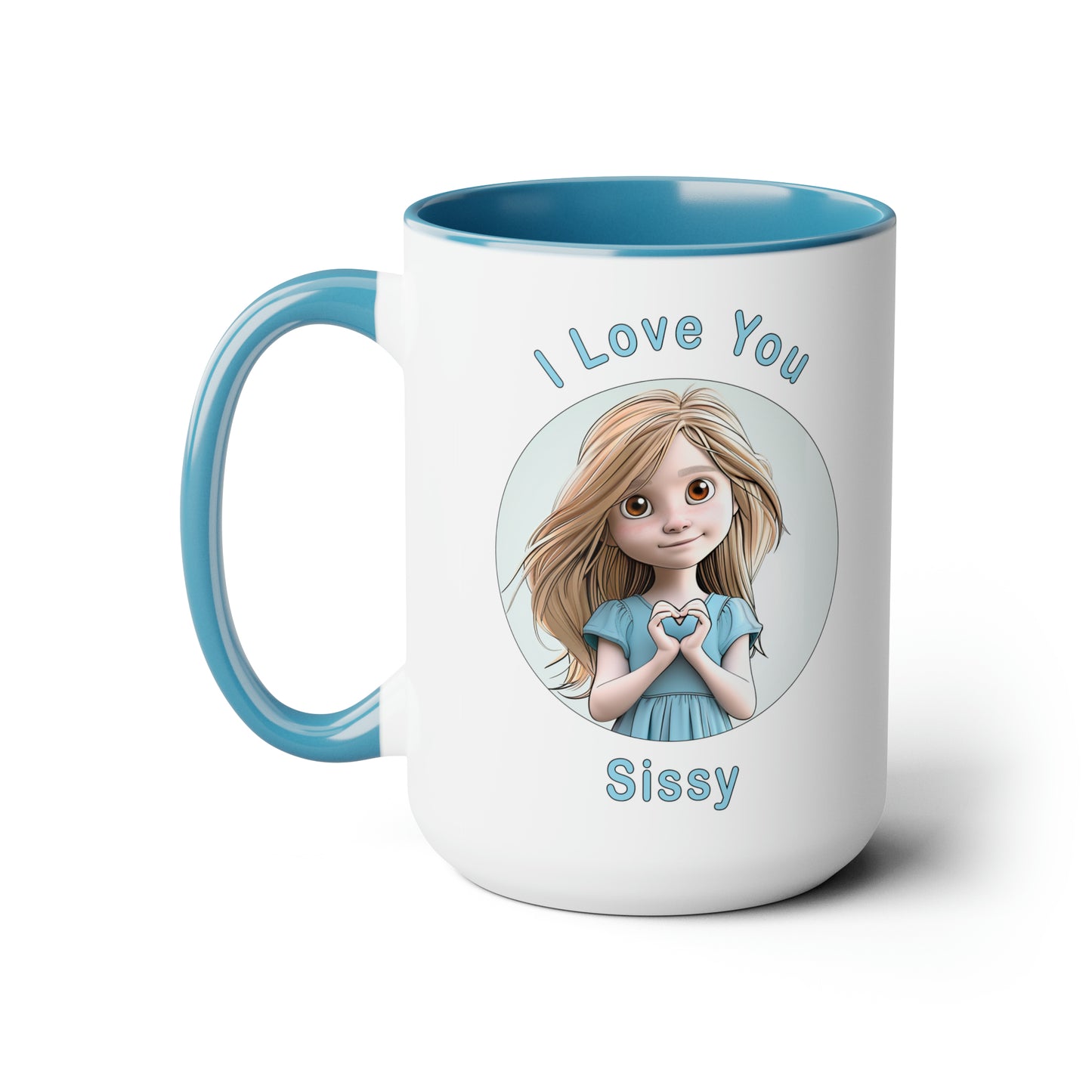 I Love You Sissy, Two-Tone Coffee Mugs, 15oz