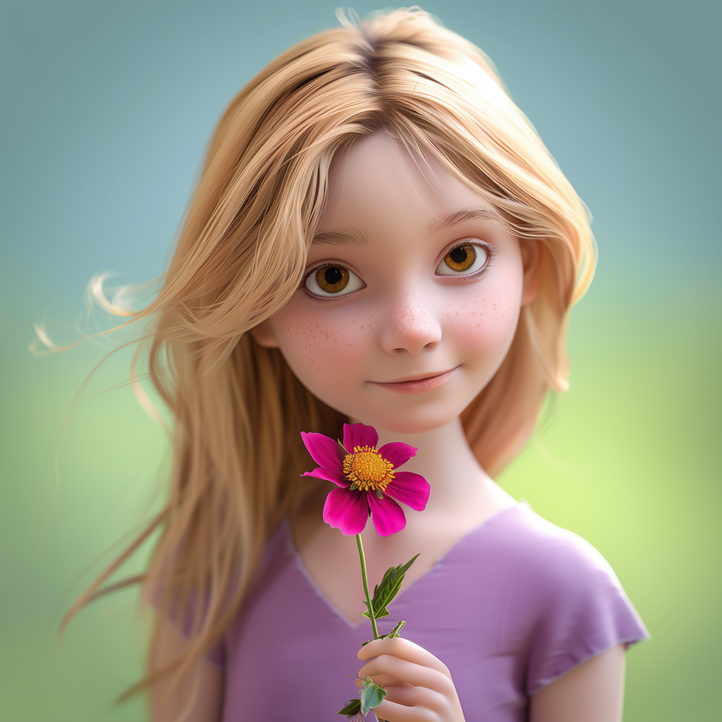 Maisie holding Flower