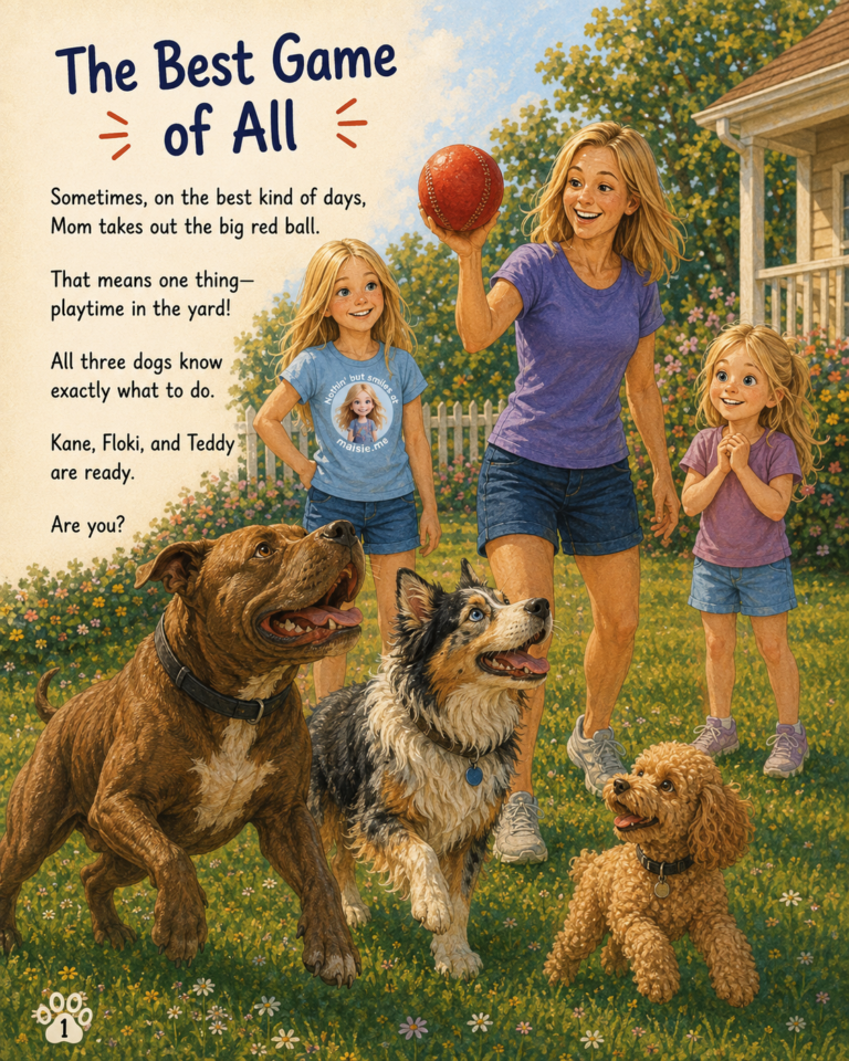 Playing catch with the dogs